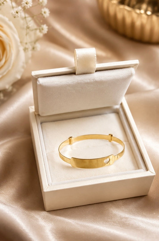 9ct Yellow Gold Imólè Baby Expandable Heart ID Bracelet