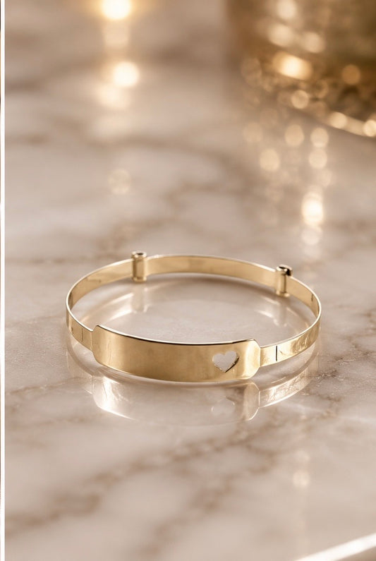 9ct Yellow Gold Imólè Baby Expandable Heart ID Bracelet